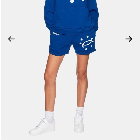 Madhappy Buddy Heritage Shorts Cotton Embroidered Royal Blue M GUC - Picture 9 of 10